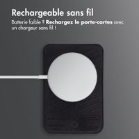 Accezz Porte-cartes en cuir magnétique - Compatible avec Apple Find My - Onyx Black