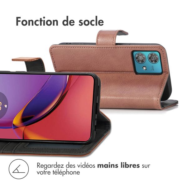 imoshion Étui de télephone portefeuille de luxe Motorola Moto G84 - Marron