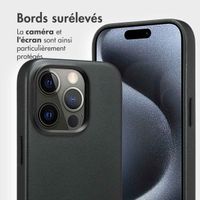 Accezz Étui de télephone portefeuille en cuir 2-en-1 avec MagSafe Apple iPhone 15 Pro - Onyx Black