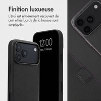 Accezz Étui de télephone portefeuille en cuir 2-en-1 avec MagSafe Apple iPhone 18 Pro / 17 Pro - Onyx Black