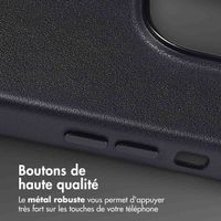 Accezz Coque arrière en cuir avec MagSafe Apple iPhone 14 Pro - Onyx Black