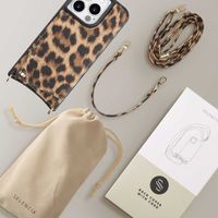 Selencia Coque de télephone Nova avec cordon et porte-cartes Apple iPhone 15 Pro - Leopard