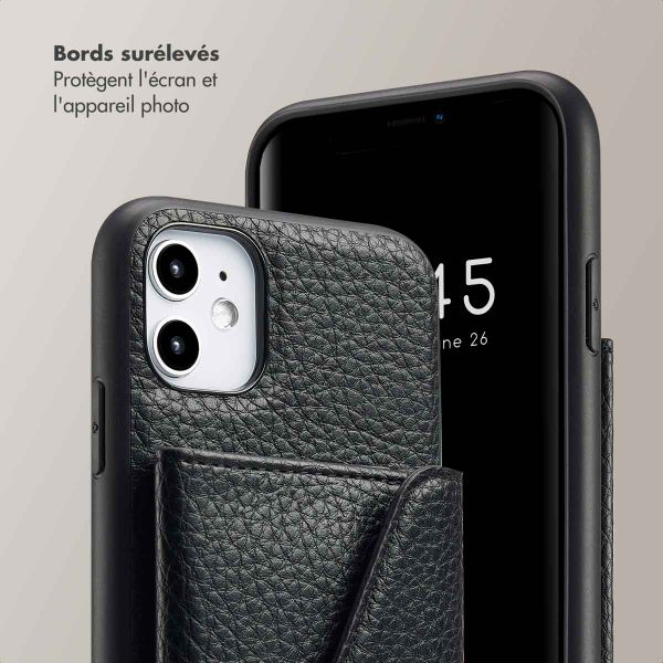 Selencia Coque de télephone Sera avec cordon et porte-cartes enveloppe Apple iPhone 11 - Noir