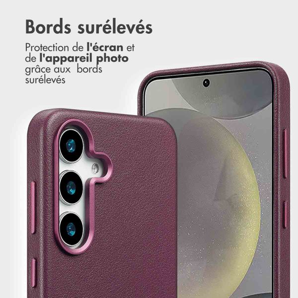 Accezz Étui de télephone portefeuille en cuir 2-en-1 avec MagSafe Samsung Galaxy S25 - Heath Purple