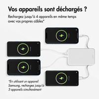 Accezz Powerbank 10 000 mAh avec câbles intégrés - Blanc