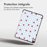 imoshion Coque tablette Design Trifold Apple iPad Air 11 pouces (2026) M4 / (2025) M3 / (2024) M2 / Air 5 (2022) / Air 4 (2020) - Cherry Check