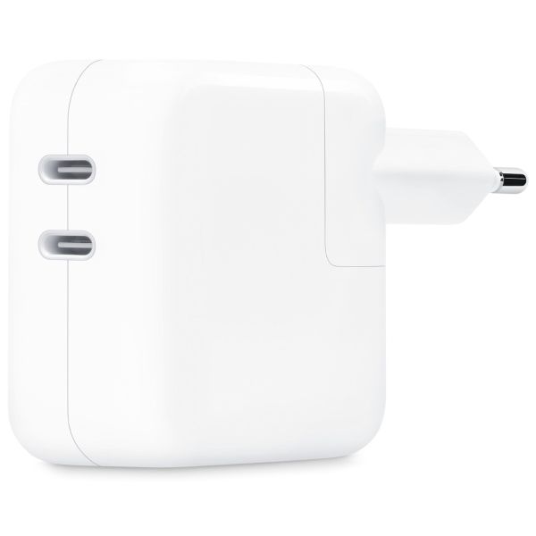 Apple Adaptateur secteur double USB-C d'origine 35 W + 2 câbles de recharge USB-C vers USB-C d'origine 60 W - 1 mètre - Blanc