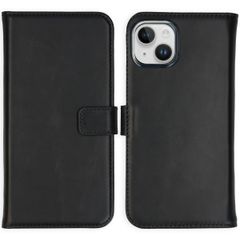 Selencia Étui portefeuille en cuir véritable Apple iPhone 15 - Noir