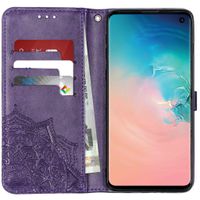 Etui de télephone portefeuille Mandala Samsung Galaxy S10 - Violet
