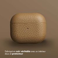 Accezz Coque en cuir véritable  Apple Airpods 3 - Taupe