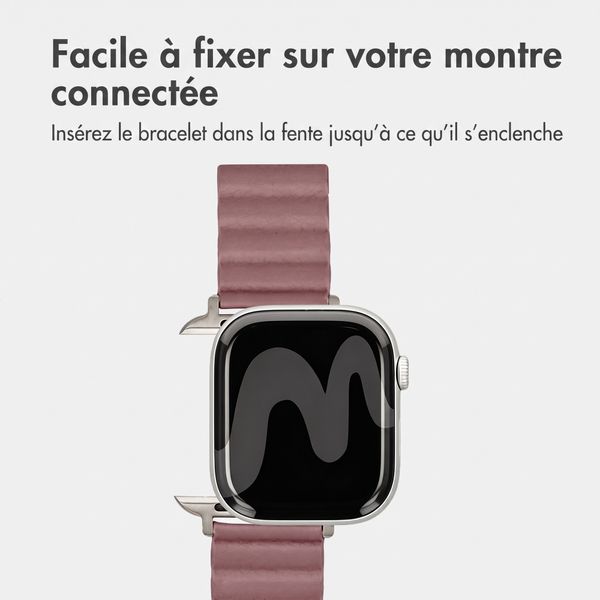 imoshion Bracelet magnétique en cuir synthétique Apple Watch | 44/45/46/49 mm - Rose