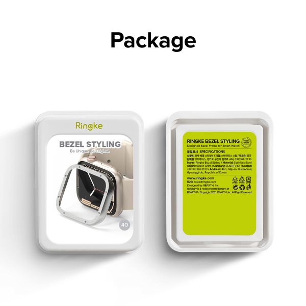 Ringke Style de lunette Apple Watch 7 / 8 / 9 - 45 mm - Hairline Bolts Silver