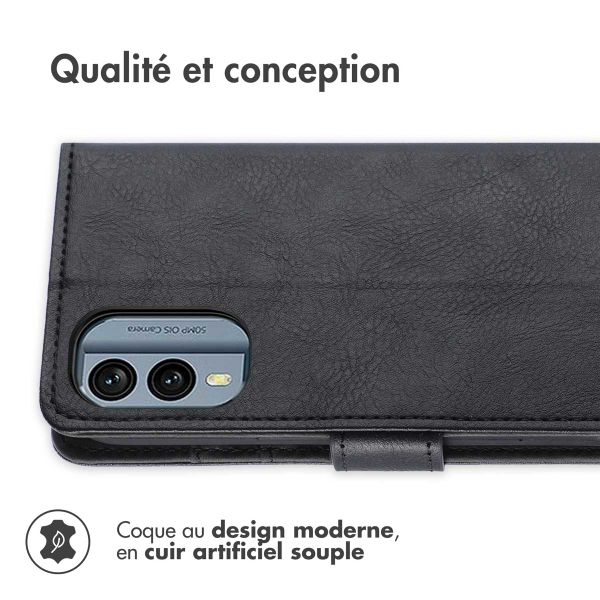 imoshion Étui de télephone portefeuille de luxe Nokia X30 - Noir