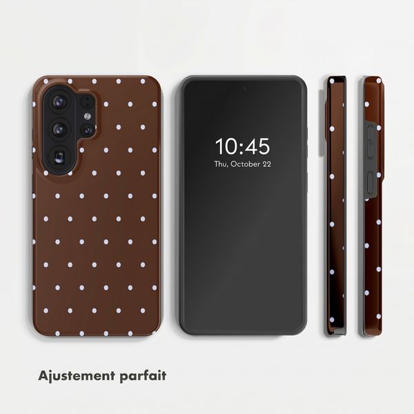 Selencia Coque arrière Vivid avec MagSafe Samsung Galaxy S26 Ultra - Happy Dots Chocolate