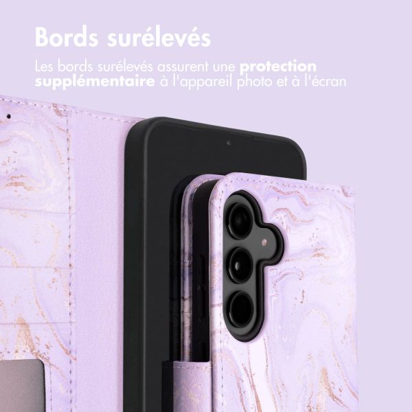 imoshion Étui de télephone portefeuille Design Samsung Galaxy S24 - Purple Marble