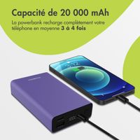 imoshion Ultra Series Aluminium Batterie externe 20.000 mAh - Charge rapide jusqu'à 33 watts - Tropical Violet
