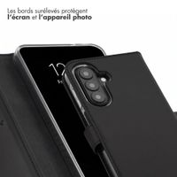 Selencia Étui portefeuille en cuir véritable Samsung Galaxy A27 (5G) - Noir