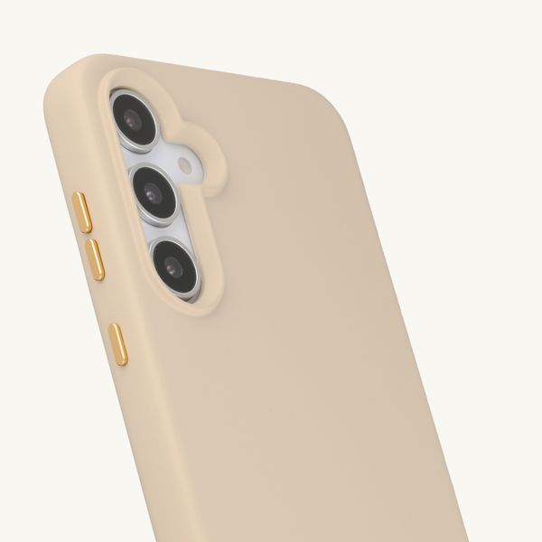 Selencia Coque arrière Rivièra avec MagSafe avec crochets amovibles Samsung Galaxy A55 (5G) / A35 - Milky Latte