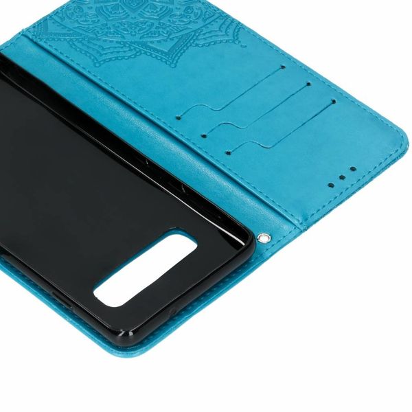Etui de télephone portefeuille Mandala Samsung Galaxy S10 - Bleu