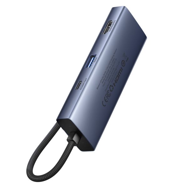 Baseus UltraJoy Concentrateur USB-C 7-in-1 - 4K 60Hz - Charge de 100 watts - Station d'accueil - Space Grey