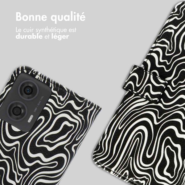 imoshion Étui de télephone portefeuille Design Motorola Moto G24 Power - Black And White