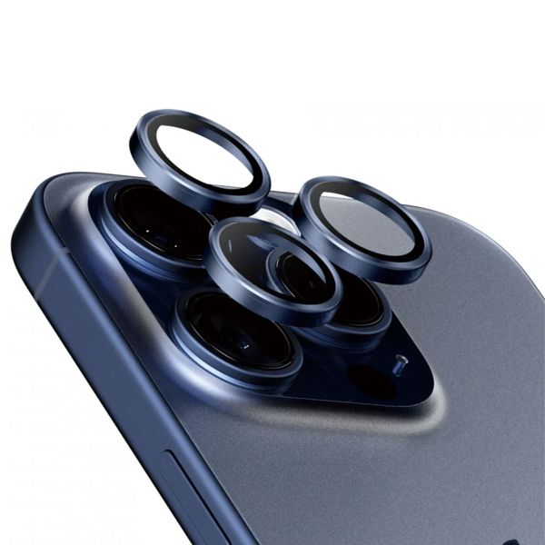 PanzerGlass Protection Caméra Hoops Optic Rings Apple iPhone 15 Pro / 15 Pro Max - Blue Titanium