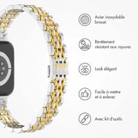 Selencia Bracelet en acier slim style Jubilee Apple Watch | 38/40/41/42 mm - Argent et Or