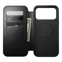 Nomad Étui de style livre folio moderne en cuir Horween avec MagSafe Apple iPhone 17 Pro Max - Noir