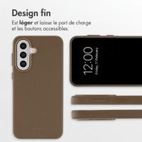 Accezz Coque arrière en cuir avec MagSafe Samsung Galaxy A57 (5G) - Marron café