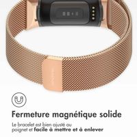 imoshion Bracelet magnétique milanais Fitbit Charge 5 - Taille M - Rose Doré