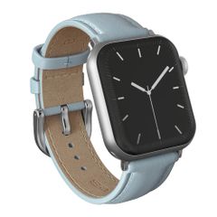 Burga Bracelet en cuir véritable  - Apple Watch | 44/45/46/49 mm / Connexion universelle 20 mm - Dream / Silver