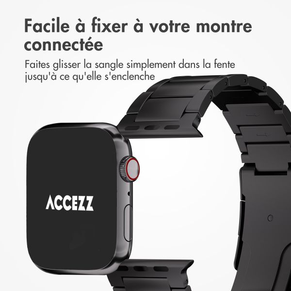 Accezz Bracelet en acier Titane mat Apple Watch | 38/40/41/42 mm - Noir