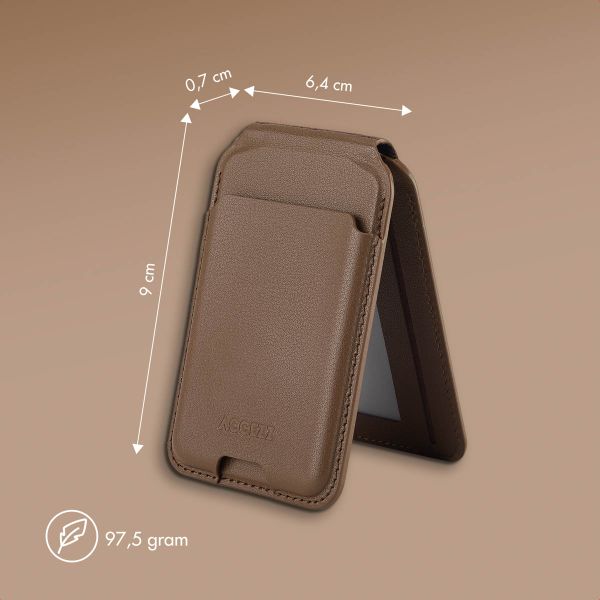 Accezz Portefeuille en cuir avec support - Compatible avec MagSafe et Qi2 - Coffee Brown