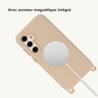 Selencia Coque arrière Rivièra avec MagSafe avec crochets amovibles Samsung Galaxy S23 FE - Milky Latte