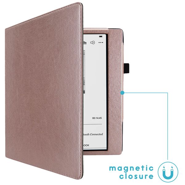 imoshion Étui de liseuse portefeuille en cuir végan Kobo Elipsa 2E - Rose Doré