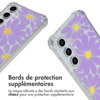 imoshion Coque Design avec cordon Samsung Galaxy S24 FE - Tropical Violet Flowers Connect