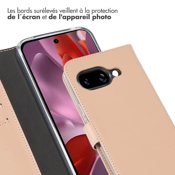 Selencia Étui portefeuille en cuir véritable Google Pixel 9A - Dusty Pink