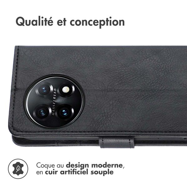 imoshion Étui de télephone portefeuille de luxe OnePlus 11 - Noir
