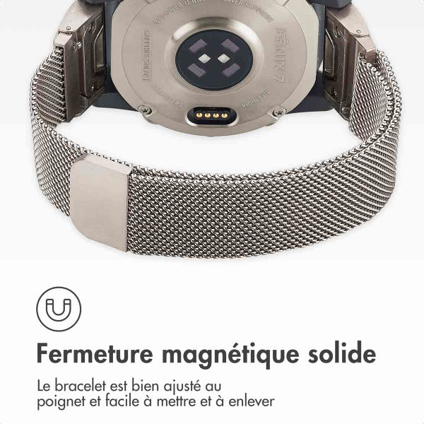 imoshion Bracelet QuickFit® Milanais  - Connexion Garmin 22 mm - Taille L/XL - Starlight