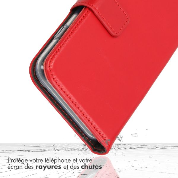 Selencia Étui portefeuille en cuir véritable Apple iPhone 11 - Rouge