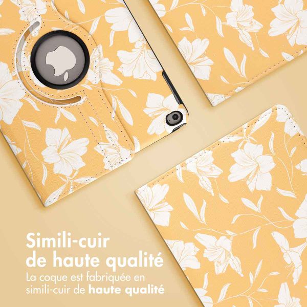 imoshion Coque tablette Design rotatif à 360° Apple iPad 6 (2018) 9.7 pouces / iPad 5 (2017) 9.7 pouces - Yellow Flowers