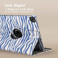 imoshion Coque tablette Design rotatif à 360° Apple iPad Air 13 pouces (2026) M4 / (2025) M3 / (2024) M2 - White Blue Stripes