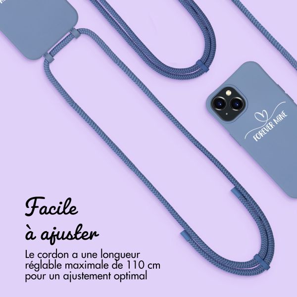 Coque Color MagSafe avec cordon amovible et photo et/ou texte personnalisés Apple iPhone 15 - Petit cœur orné