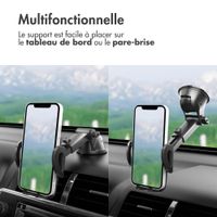 imoshion ﻿ Support de téléphone pour voiture - Réglable - Universel - Carbone - Tableau de bord / pare-brise - Noir