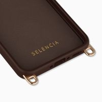 Selencia Coque arrière Rivièra avec MagSafe avec crochets amovibles Samsung Galaxy A54 (5G) - Choco Brown
