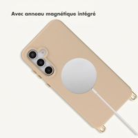 Selencia Coque arrière Rivièra avec MagSafe avec crochets amovibles Samsung Galaxy S25 / S24 - Milky Latte