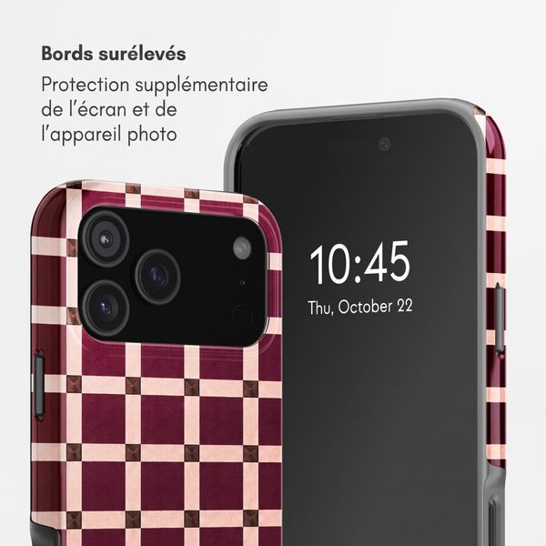 Selencia Coque arrière Vivid avec MagSafe Apple iPhone 18 Pro Max / 17 Pro Max - Check This Burgundy