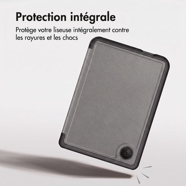 imoshion Étui de liseuse portefeuille Pliable Kobo Clara Colour / BW - Gris