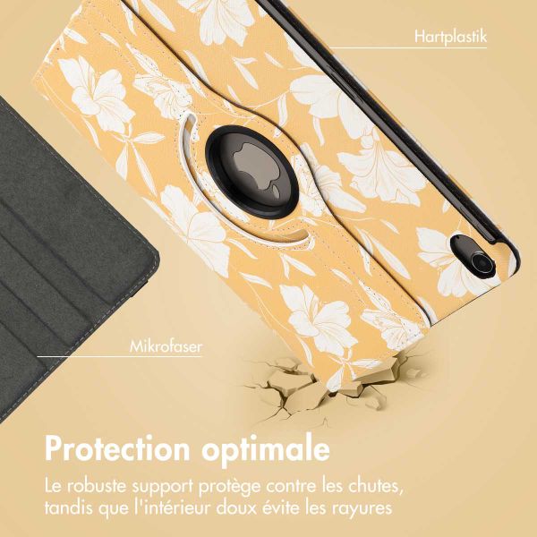 imoshion Coque tablette Design rotatif à 360° Apple iPad Air 5 (2022) / Air 4 (2020) - Yellow Flowers