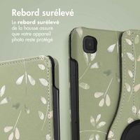 imoshion Coque tablette Design rotatif à 360° Samsung Galaxy Tab S6 Lite (2020/2022/2024)  - Green Flowers